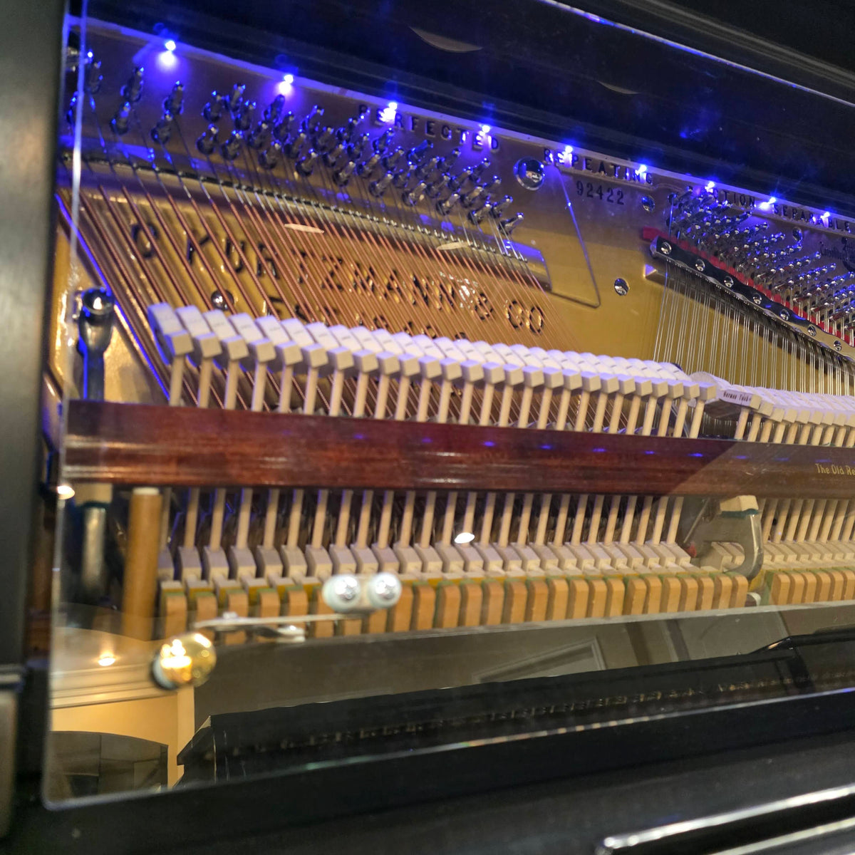 CURRENT SHOP WORK 1927 Kurtzmann 55" Black Finish Commissioned Upright Piano