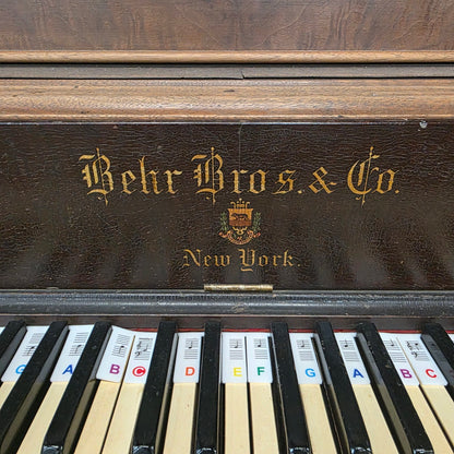CURRENT SHOP WORK 1909 Behr Bros 56" Wood Finish Commissioned Upright Piano