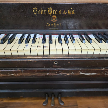 CURRENT SHOP WORK 1909 Behr Bros 56" Wood Finish Commissioned Upright Piano