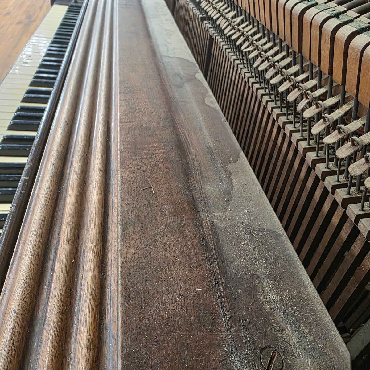 CURRENT SHOP WORK 1909 Behr Bros 56" Wood Finish Commissioned Upright Piano