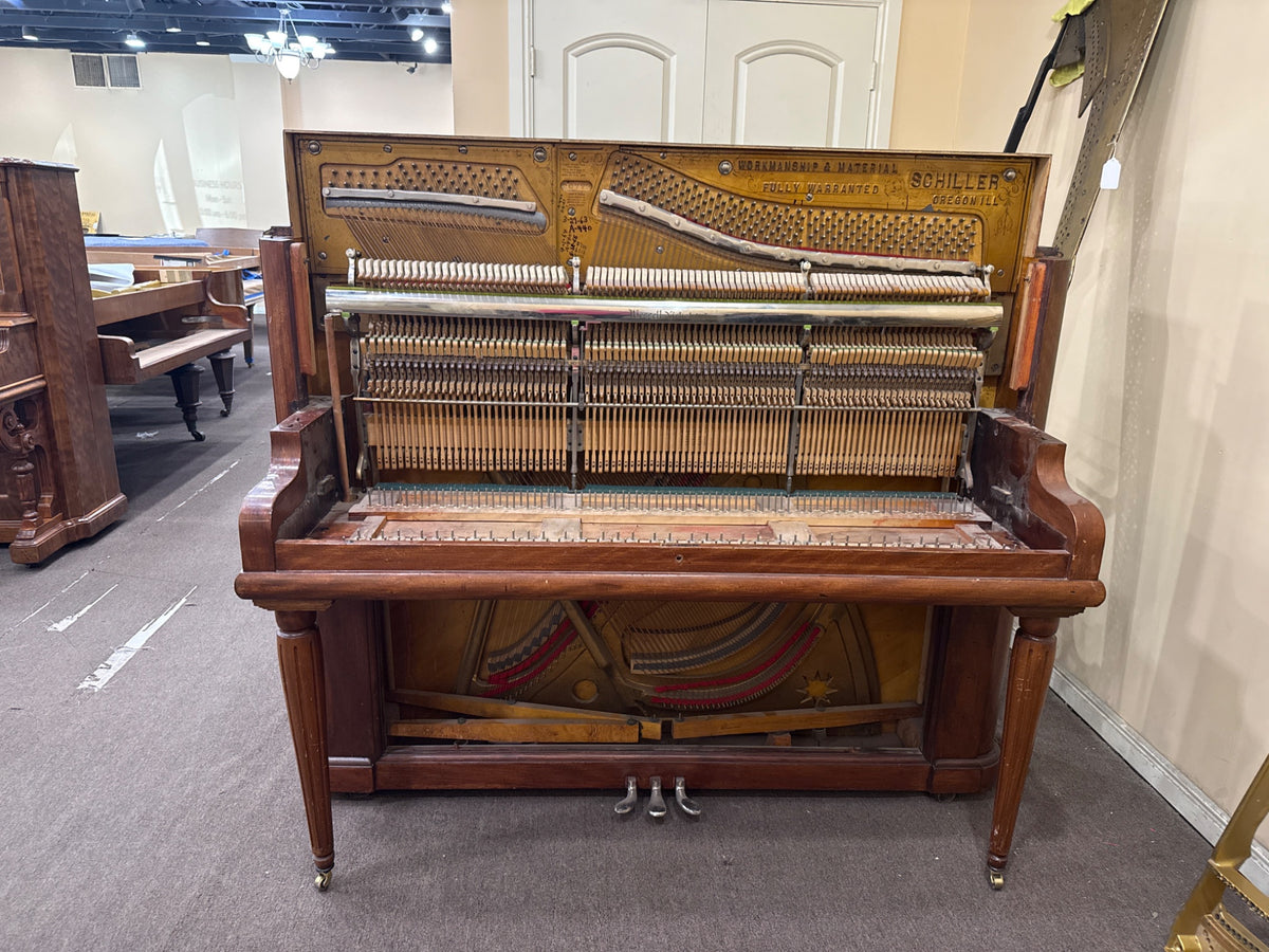 CURRENT SHOP WORK 1903 Schiller 57" Wood Finish Commissioned Upright Piano