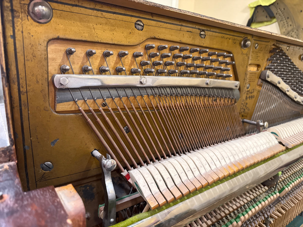 CURRENT SHOP WORK 1903 Schiller 57" Wood Finish Commissioned Upright Piano