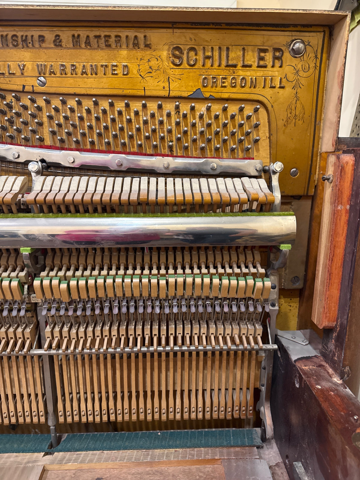 CURRENT SHOP WORK 1903 Schiller 57" Wood Finish Commissioned Upright Piano