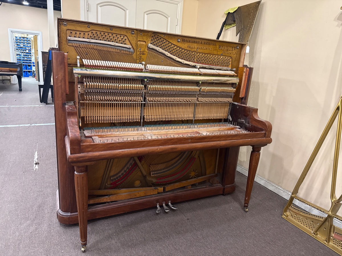CURRENT SHOP WORK 1903 Schiller 57" Wood Finish Commissioned Upright Piano