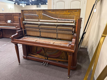 CURRENT SHOP WORK 1903 Schiller 57" Wood Finish Commissioned Upright Piano