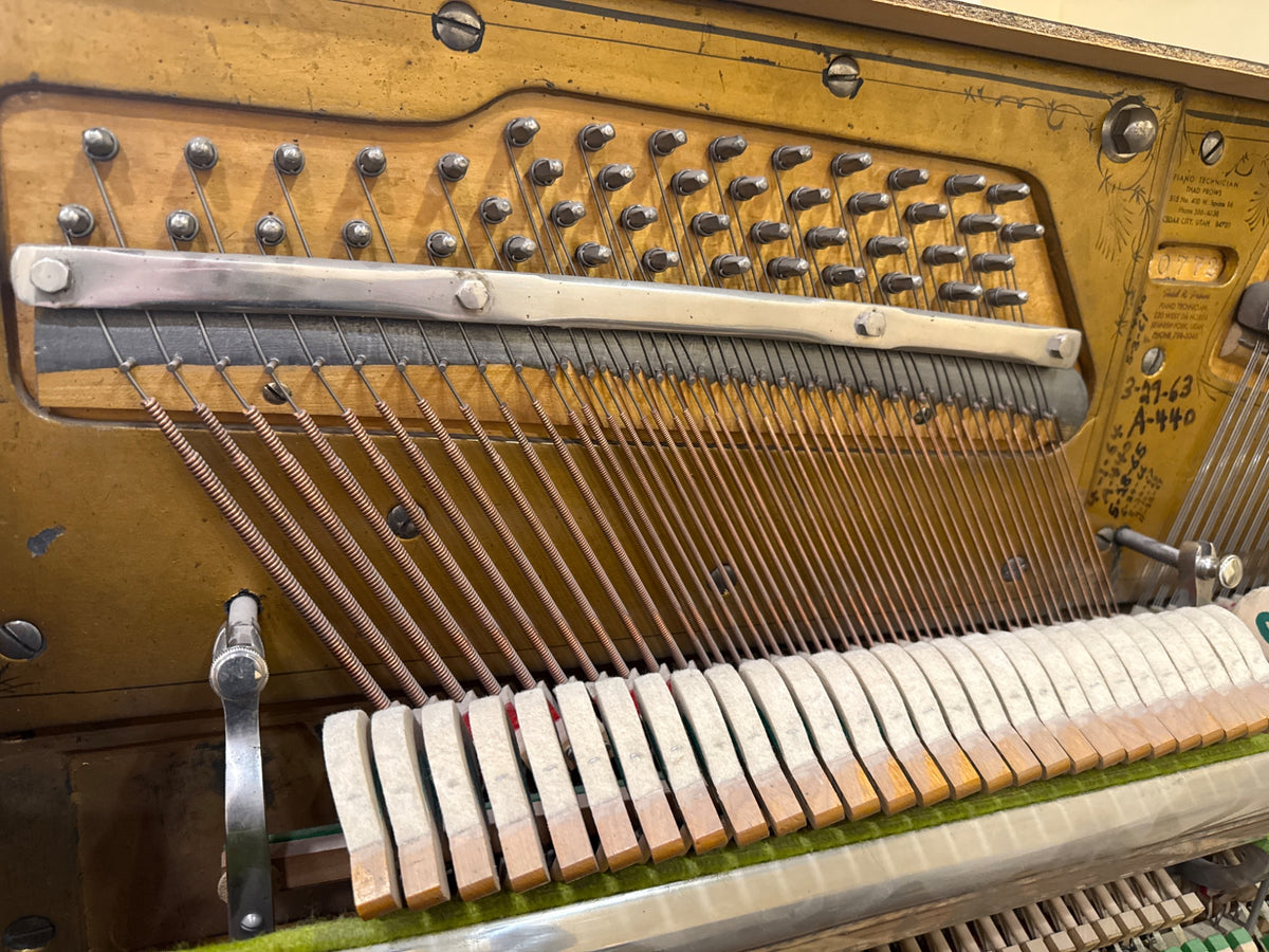 CURRENT SHOP WORK 1903 Schiller 57" Wood Finish Commissioned Upright Piano