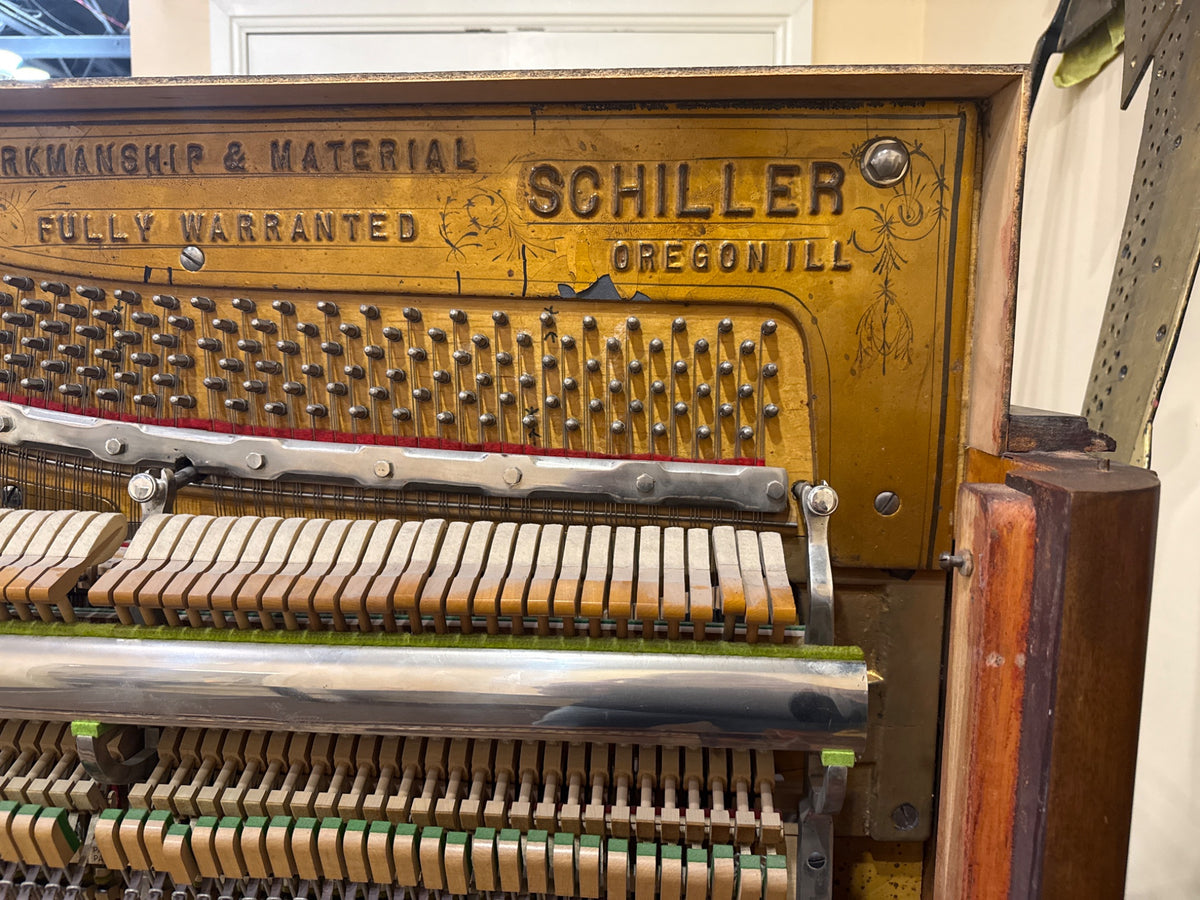 CURRENT SHOP WORK 1903 Schiller 57" Wood Finish Commissioned Upright Piano