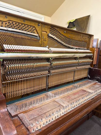 CURRENT SHOP WORK 1903 Schiller 57" Wood Finish Commissioned Upright Piano