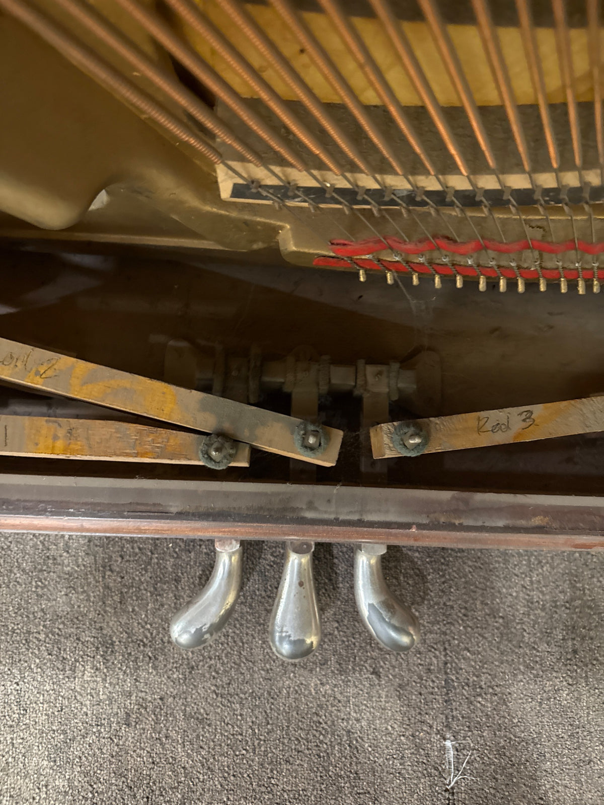 CURRENT SHOP WORK 1903 Schiller 57" Wood Finish Commissioned Upright Piano