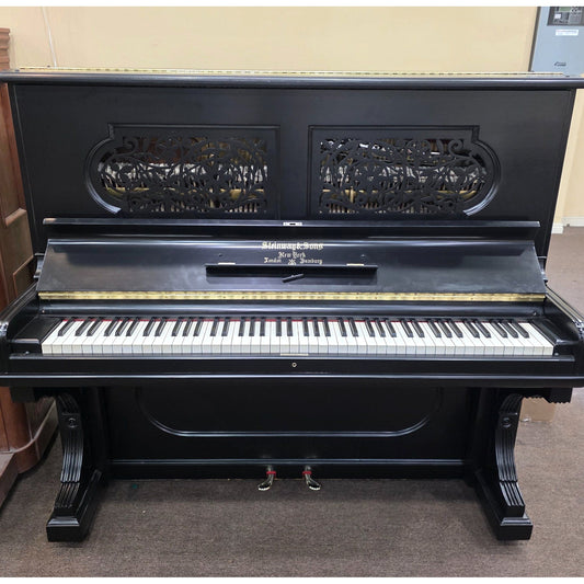 HEIRLOOM RESTORATION 1889 Steinway & Sons 53" Satin Black Commissioned Upright Piano