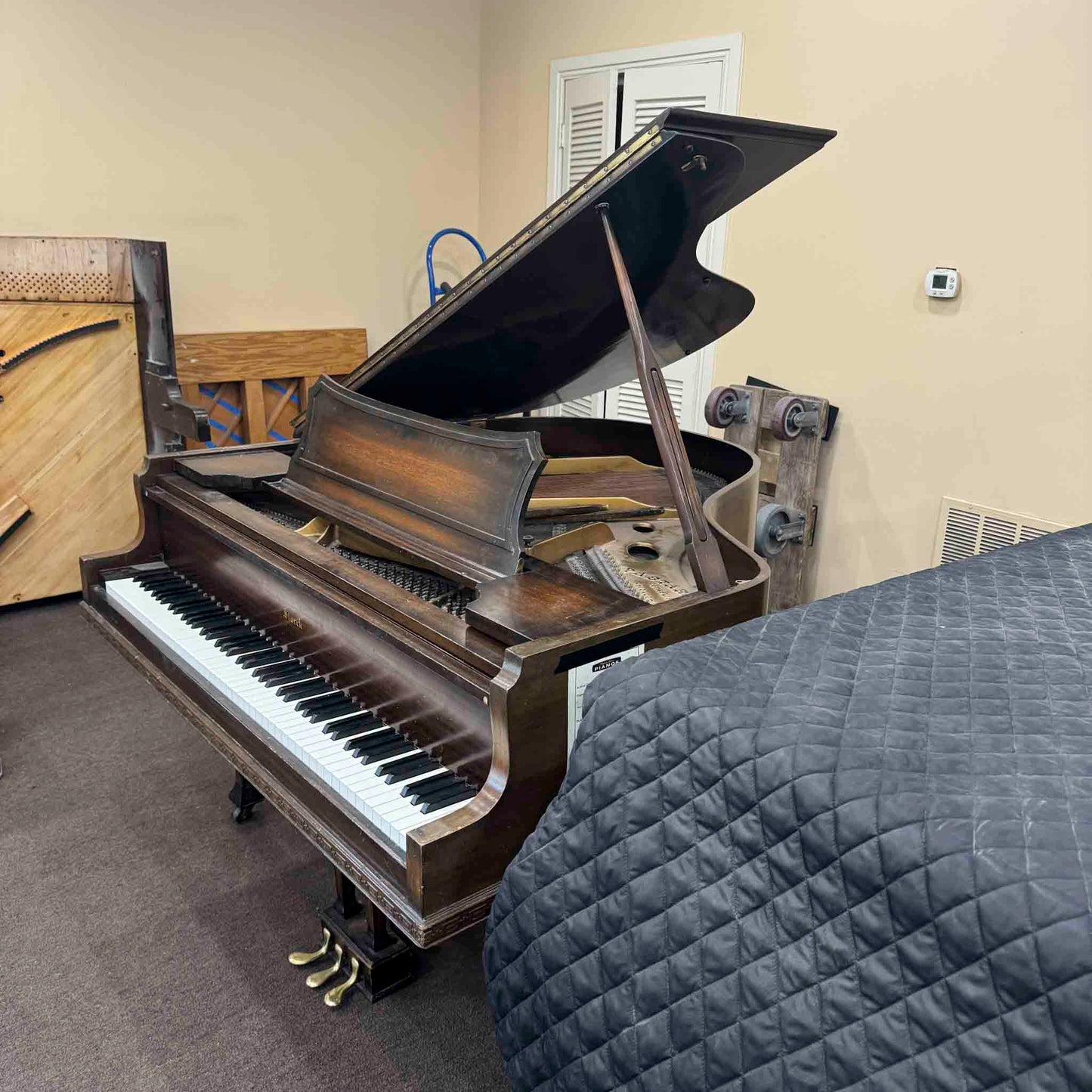 CURRENT SHOP WORK 1920 Starck 4'11" Wood Finish Baby Grand Piano