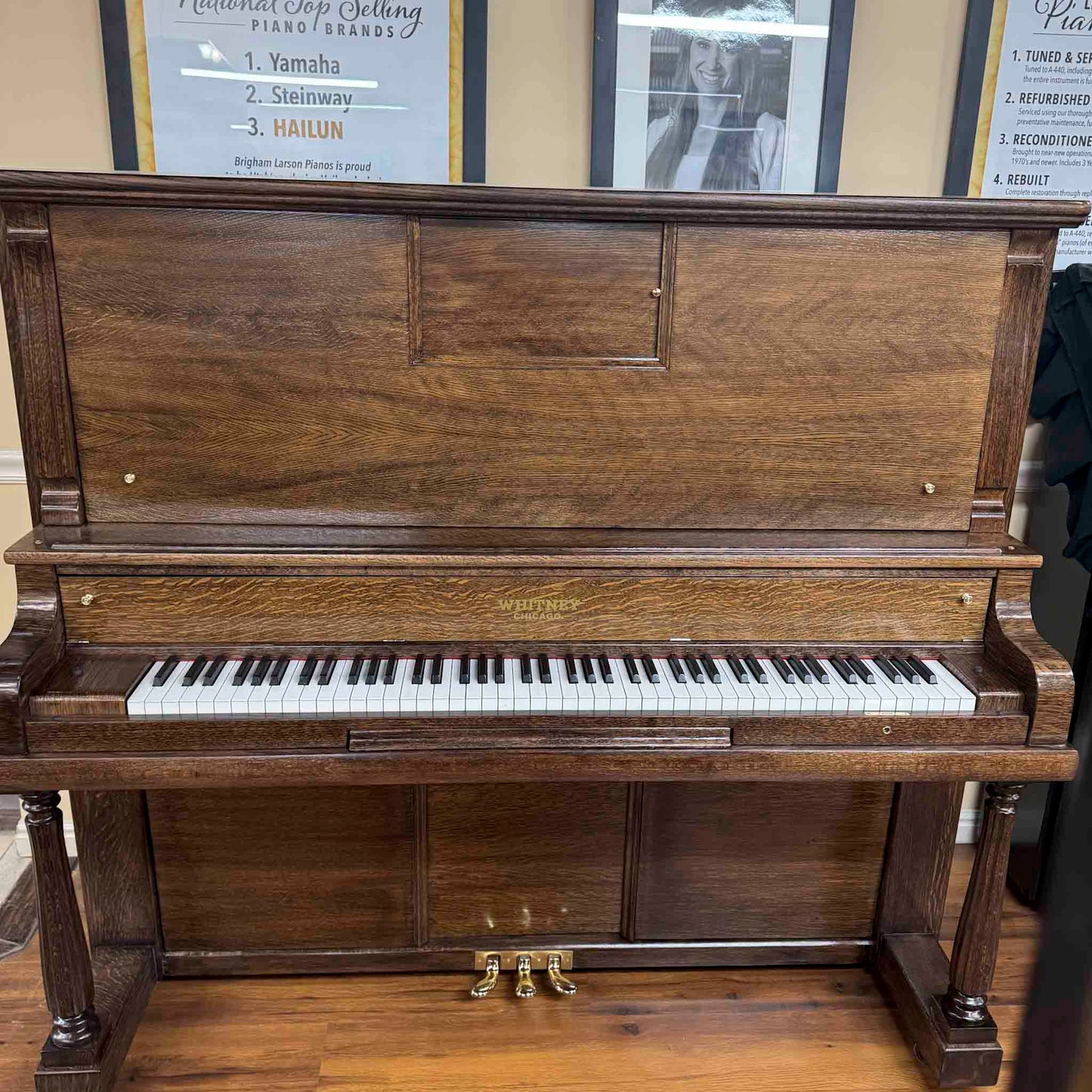 SOLD 1913 Whitney Wood Finish Commissioned Upright Piano