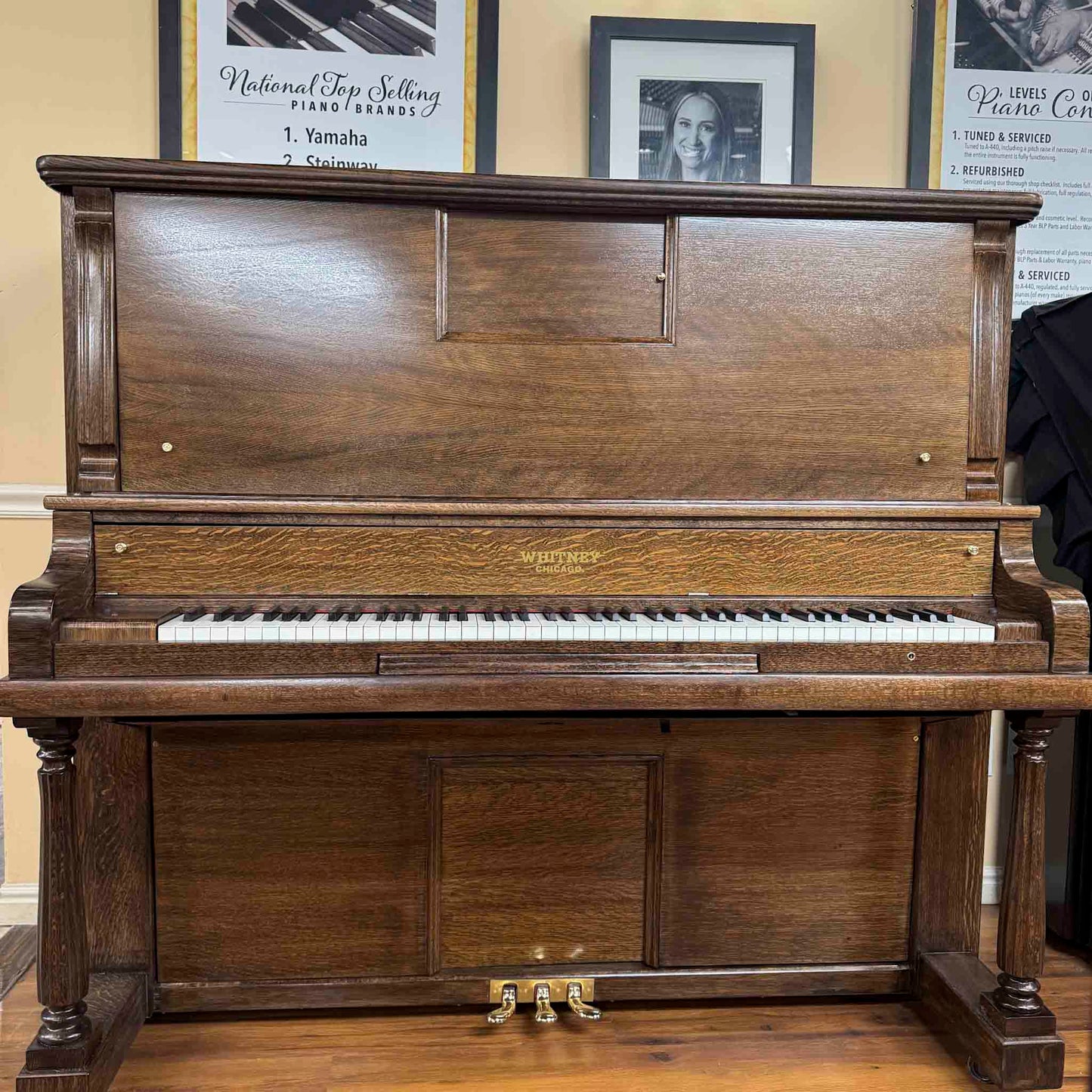 SOLD 1913 Whitney Wood Finish Commissioned Upright Piano