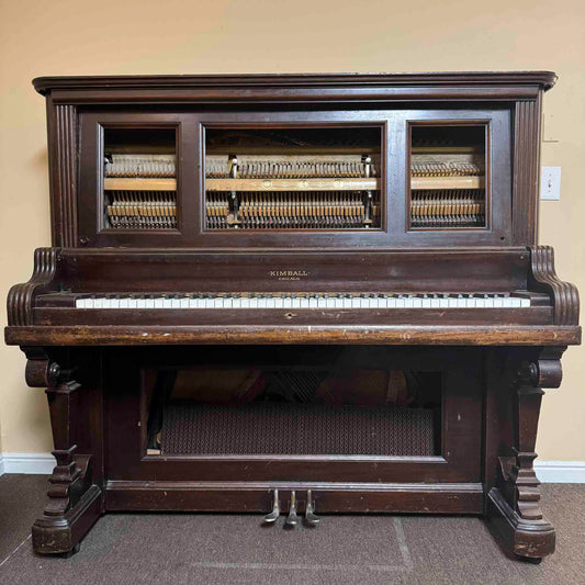 AVAILABLE TO RESTORE: CALL FOR CUSTOM PRICING - 1905 Kimball 57" Wood Finish Upright Piano