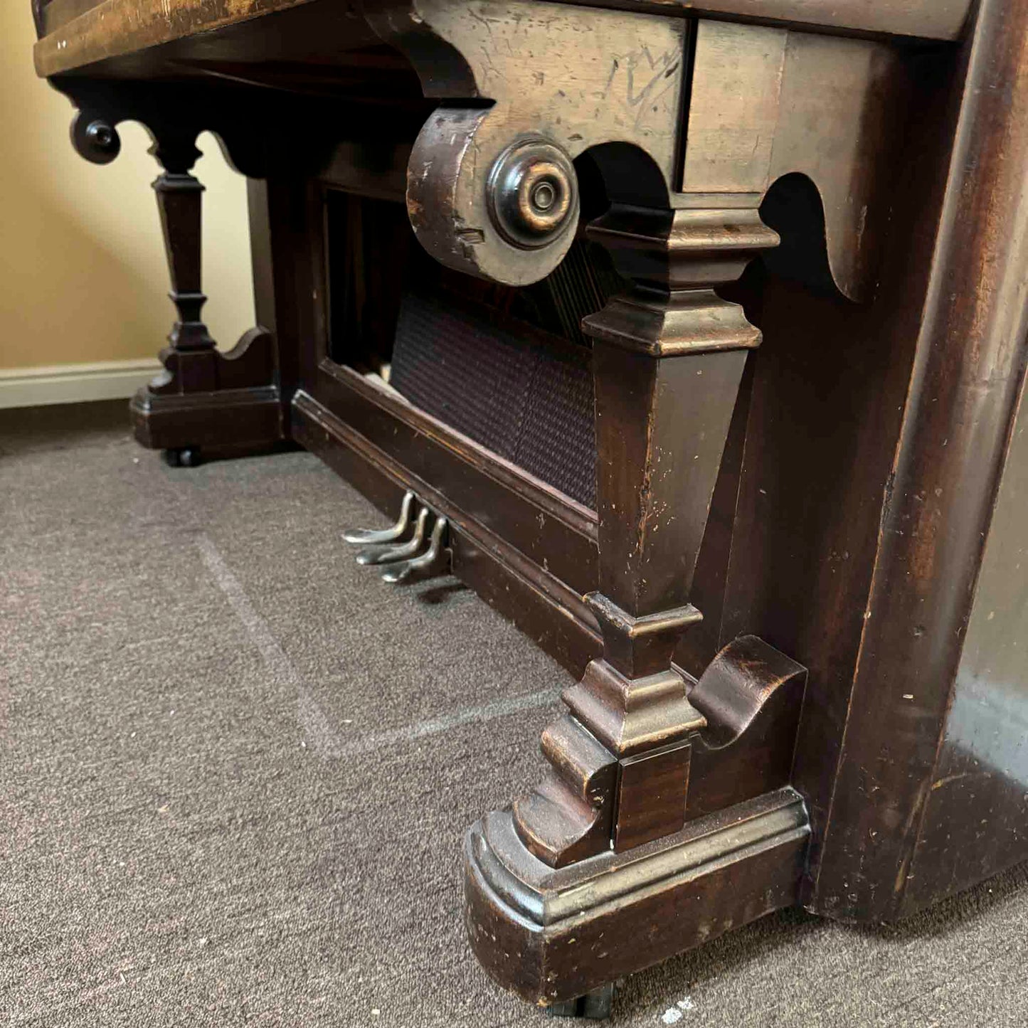 AVAILABLE TO RESTORE: CALL FOR CUSTOM PRICING - 1905 Kimball 57" Wood Finish Upright Piano