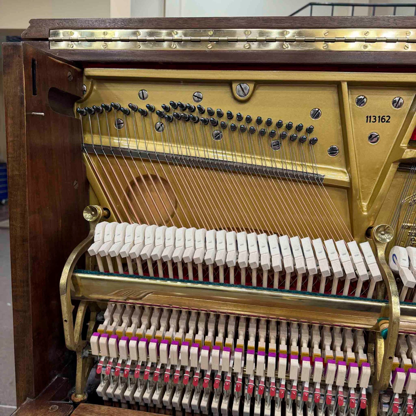 CURRENT SHOP WORK - 1908 Steinway Wood Finish Commissioned Upright Player Piano