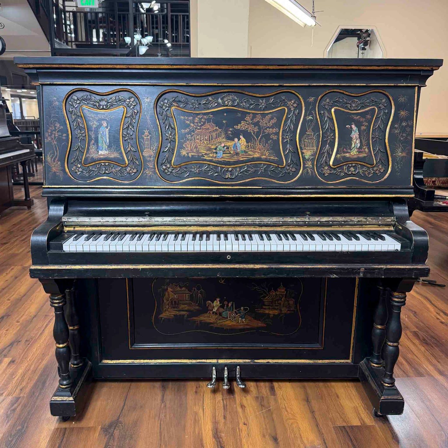 CURRENT SHOP WORK - 1911 Ludwig & Co. Wood Finish Art Case Commissioned Upright Piano