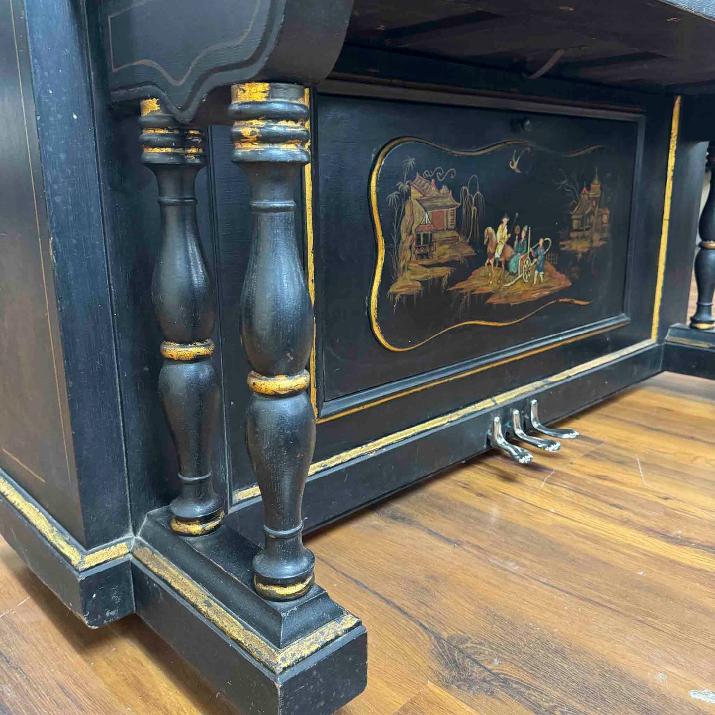 CURRENT SHOP WORK - 1911 Ludwig & Co. Wood Finish Art Case Commissioned Upright Piano