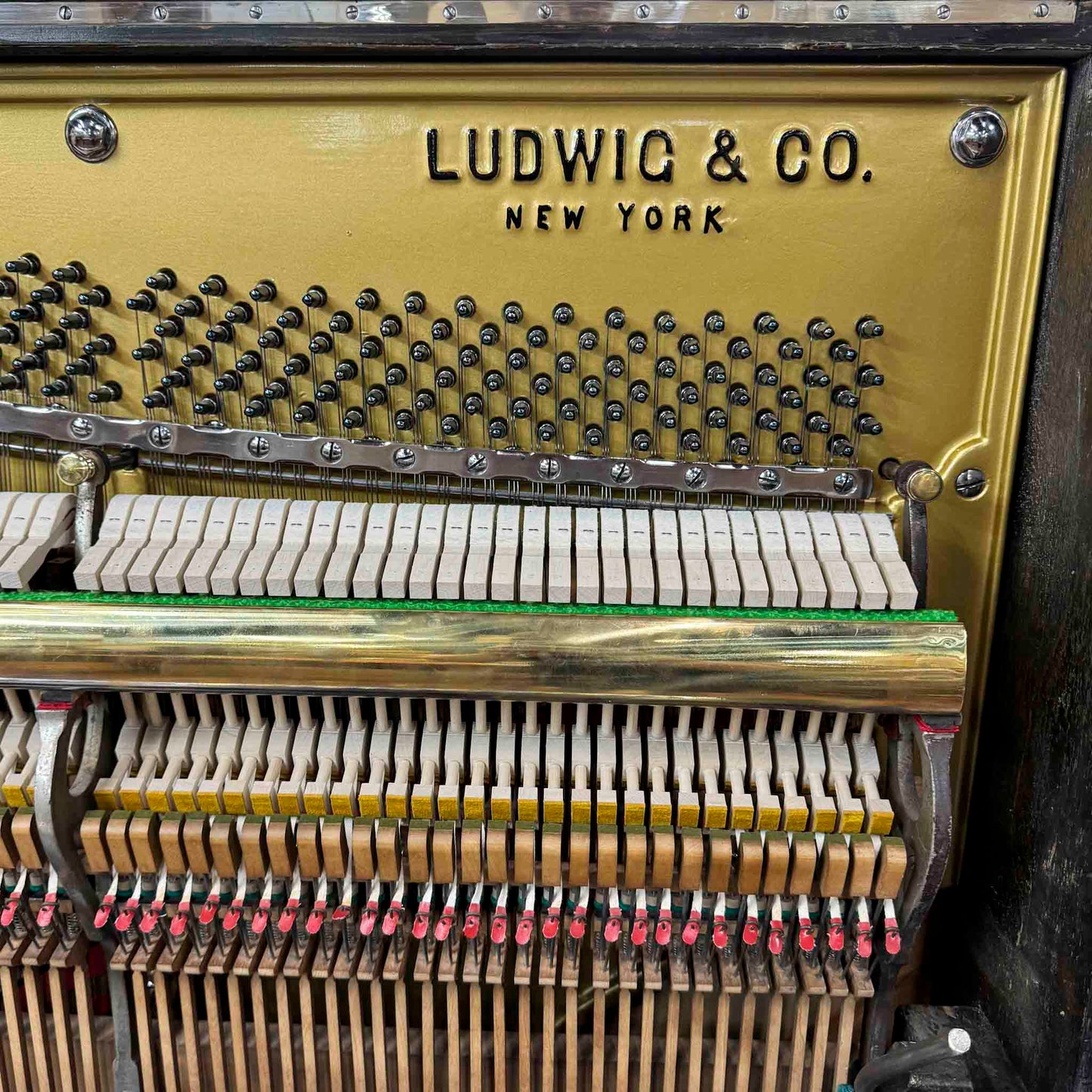 CURRENT SHOP WORK - 1911 Ludwig & Co. Wood Finish Art Case Commissioned Upright Piano