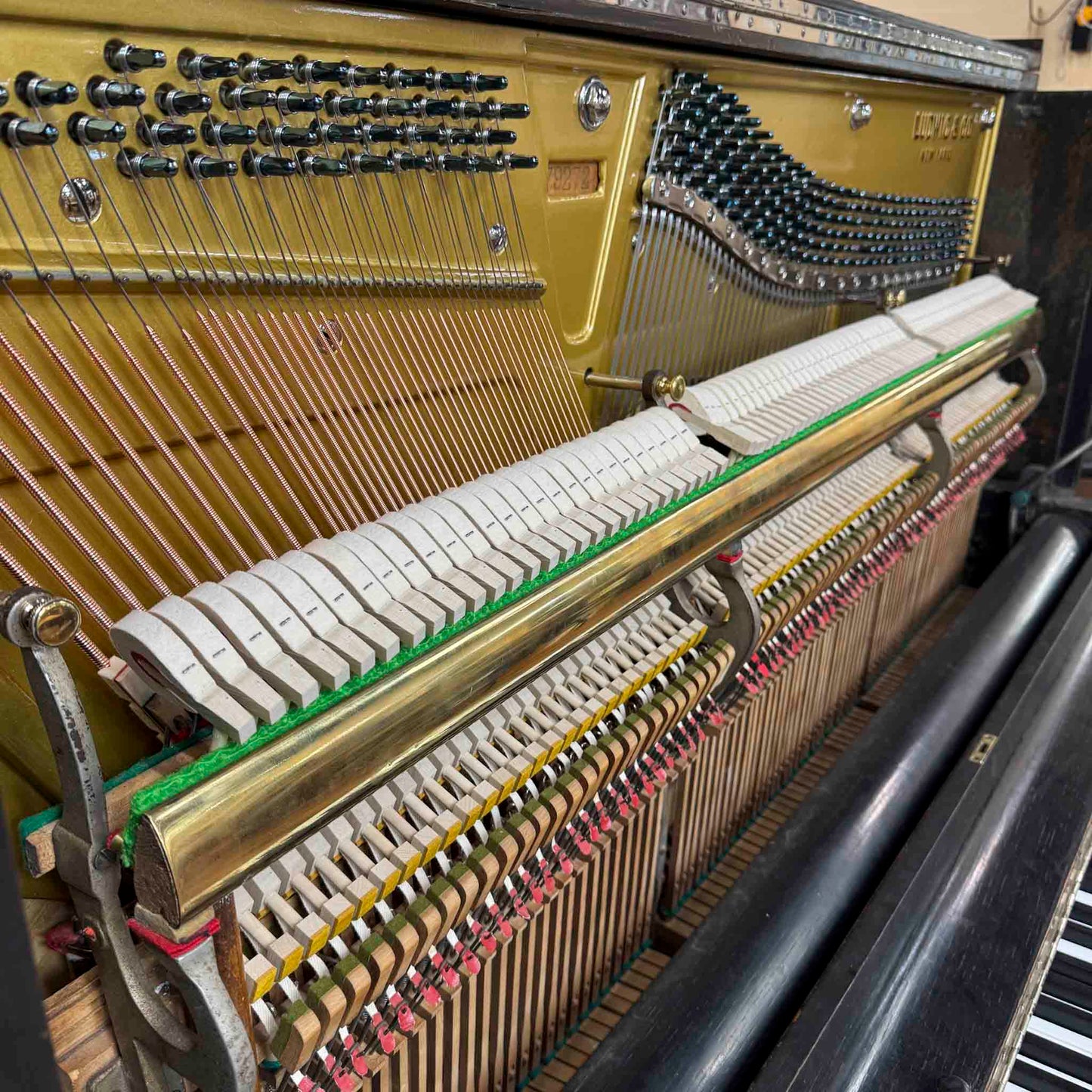 CURRENT SHOP WORK - 1911 Ludwig & Co. Wood Finish Art Case Commissioned Upright Piano