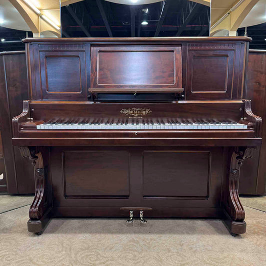 1890 Chickering Wood Finish Tall Upright Piano With Self Playing System