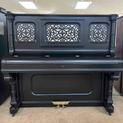 SOLD 1890 Camp and Sons Black Commissioned Upright Piano