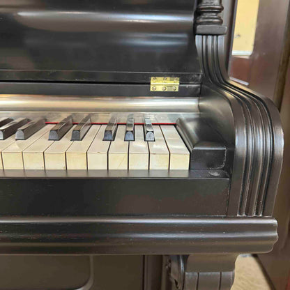 SOLD 1890 Camp and Sons Black Commissioned Upright Piano