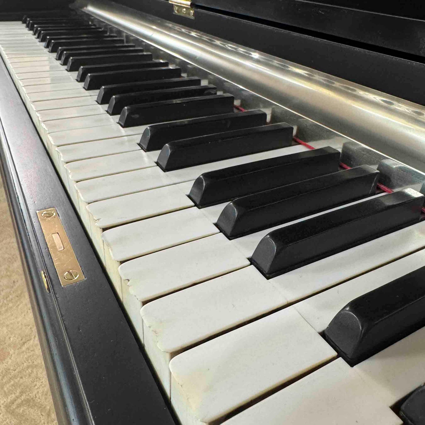 SOLD 1890 Camp and Sons Black Commissioned Upright Piano