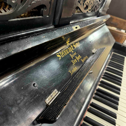 CURRENT SHOP WORK 1889 Steinway 53" Satin Black Commissioned Upright Piano