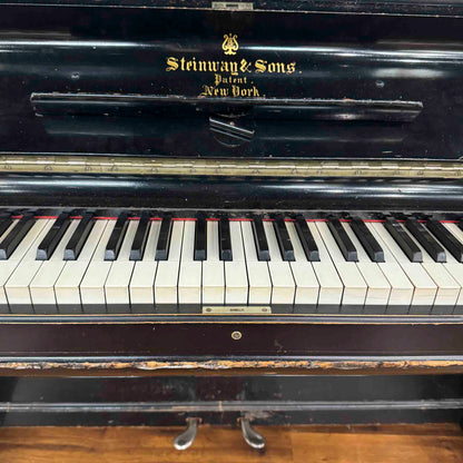 CURRENT SHOP WORK 1889 Steinway 53" Satin Black Commissioned Upright Piano