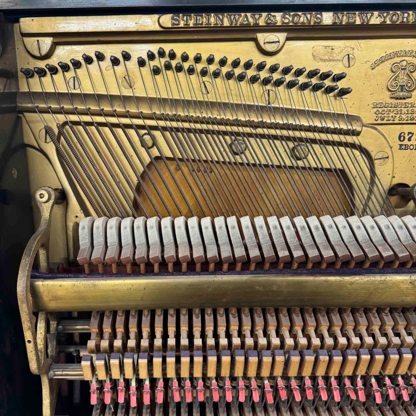 CURRENT SHOP WORK 1889 Steinway 53" Satin Black Commissioned Upright Piano
