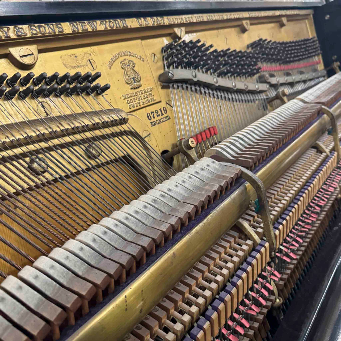 CURRENT SHOP WORK 1889 Steinway 53" Satin Black Commissioned Upright Piano