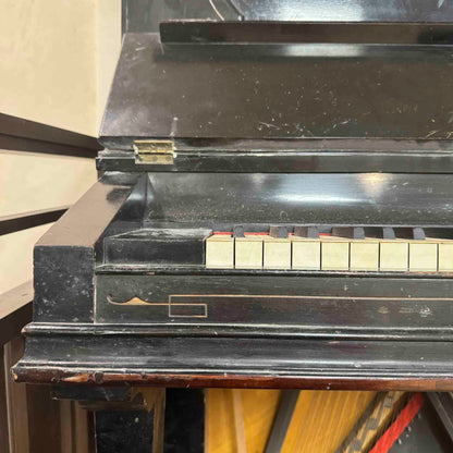 CURRENT SHOP WORK 1875 Hallet Davis 58" Satin Black Commissioned Upright Piano