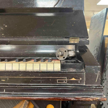 CURRENT SHOP WORK 1875 Hallet Davis 58" Satin Black Commissioned Upright Piano