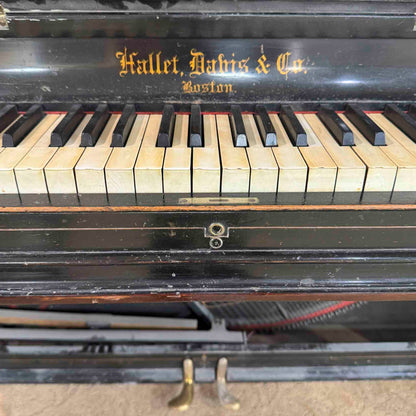 CURRENT SHOP WORK 1875 Hallet Davis 58" Satin Black Commissioned Upright Piano