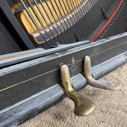 CURRENT SHOP WORK 1875 Hallet Davis 58" Satin Black Commissioned Upright Piano