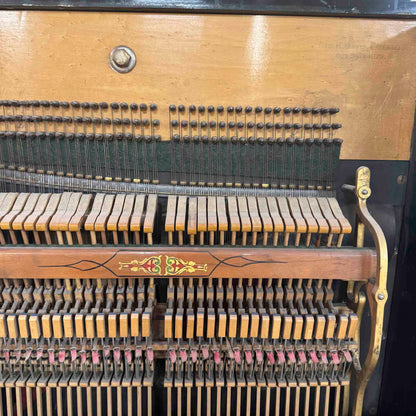 CURRENT SHOP WORK 1875 Hallet Davis 58" Satin Black Commissioned Upright Piano