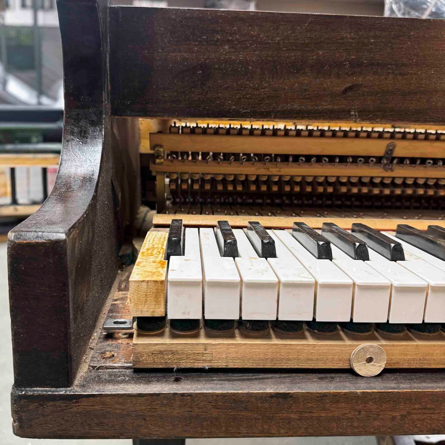 CURRENT SHOP WORK - 1863 Howard 4'8" Wood Finish Commissioned Baby Grand Piano