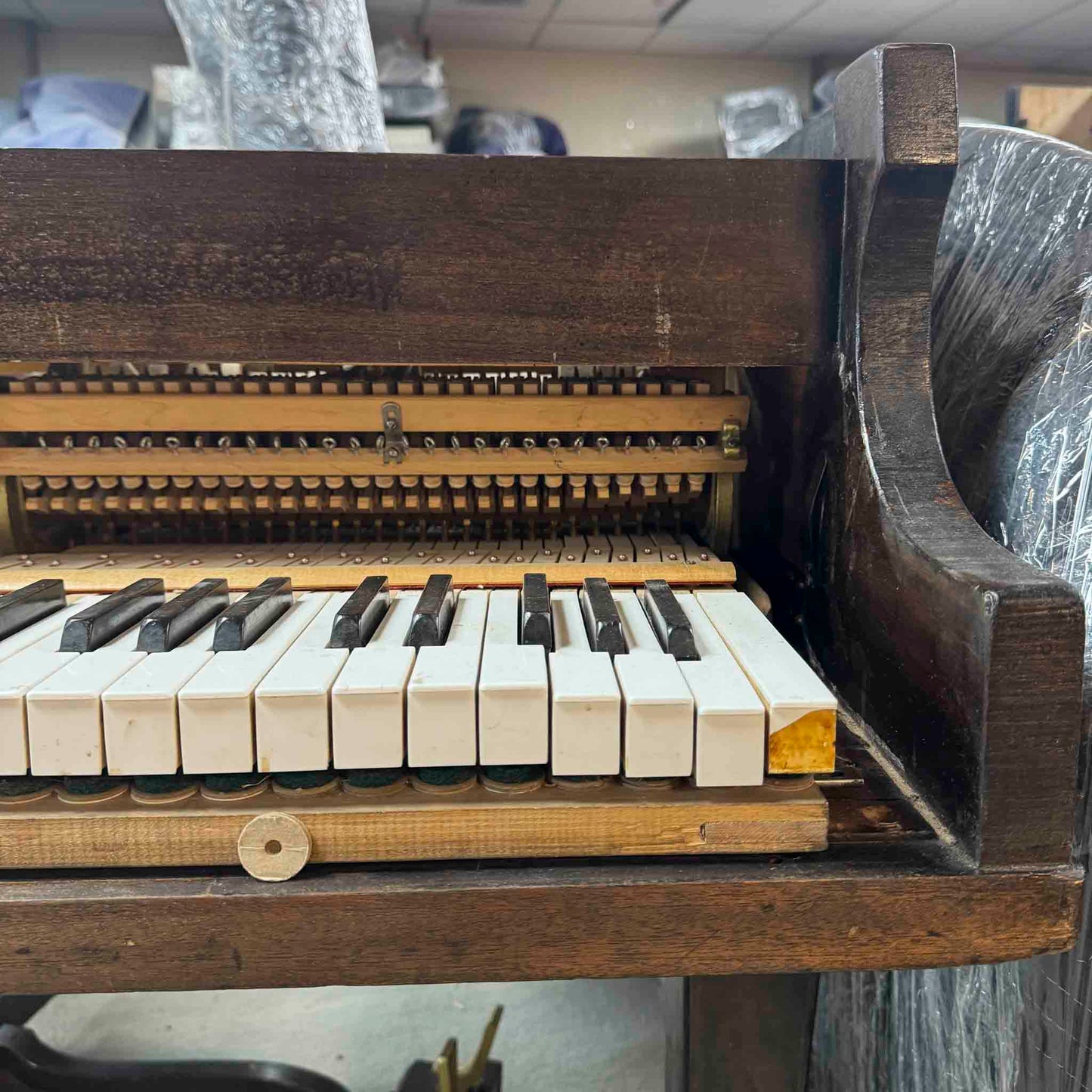 CURRENT SHOP WORK - 1863 Howard 4'8" Wood Finish Commissioned Baby Grand Piano