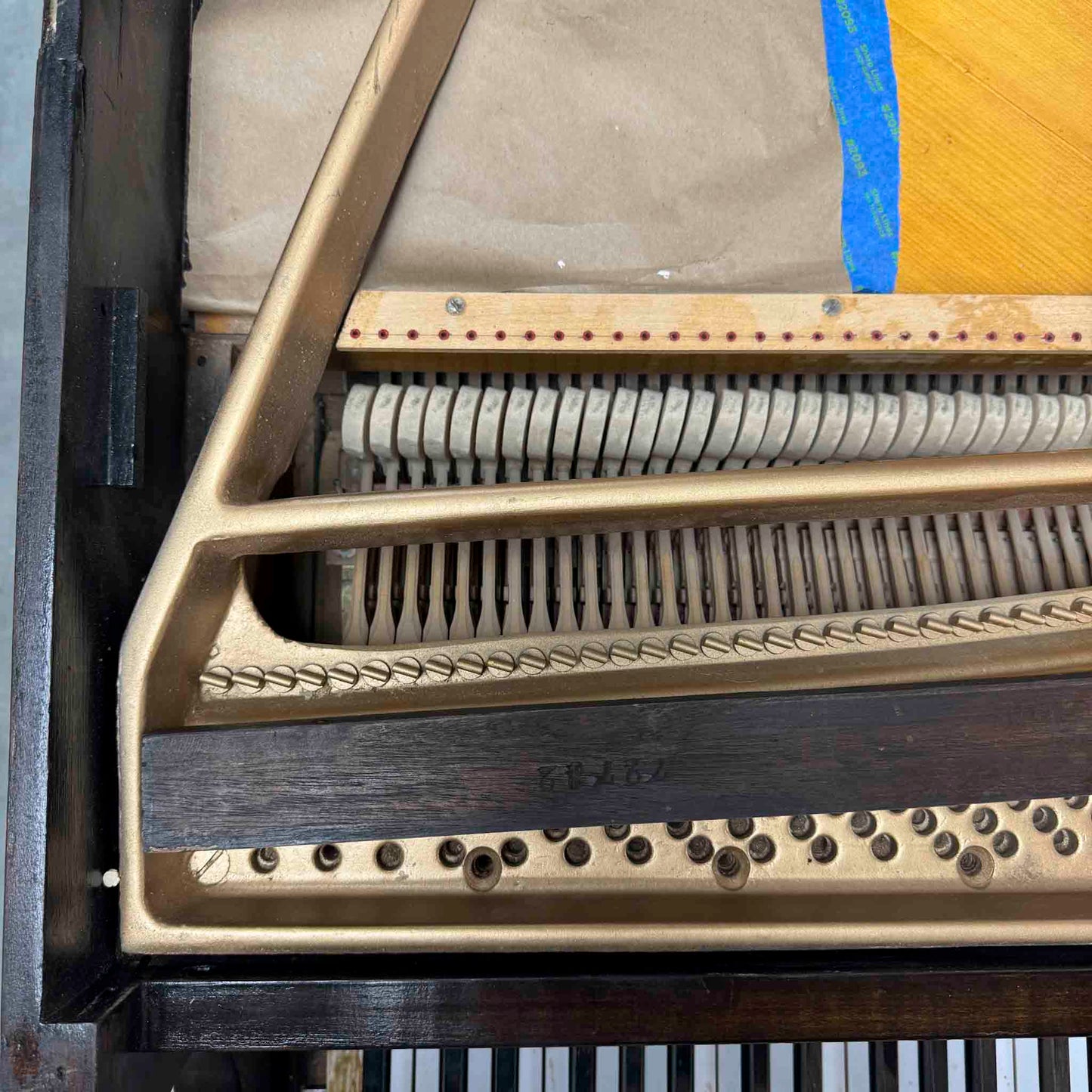 CURRENT SHOP WORK - 1863 Howard 4'8" Wood Finish Commissioned Baby Grand Piano