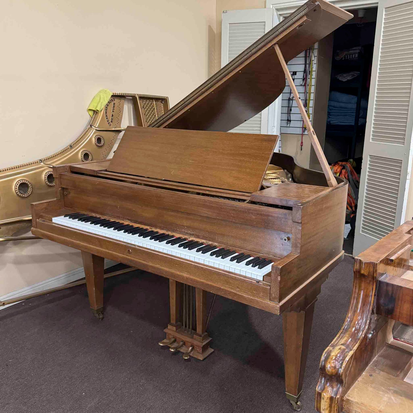CURRENT SHOP WORK - 1923 Ivers & Pond Style 83 Wood Finish Commisioned 5' Baby Grand Piano