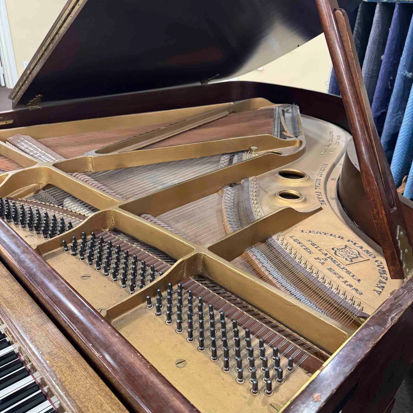 CURRENT SHOP WORK - 1949 Lester 6' Wood Finish Grand Piano—2025 Piano Legacy Project FREE Piano Restoration Winning Family!