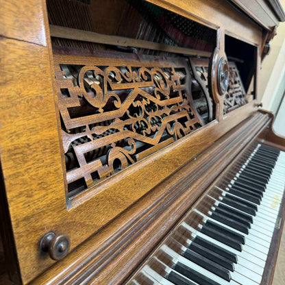AVAILABLE TO RESTORE: CALL FOR CUSTOM PRICING - Tall Wood Finish Art Case Upright Piano