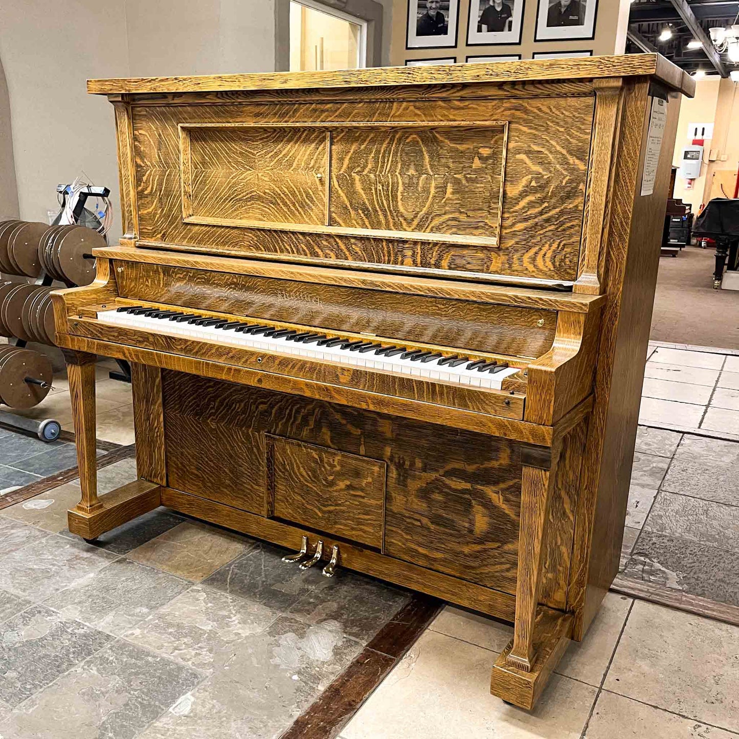 SOLD 1910 Shattuck Wood Finish Commissioned Upright Player Piano