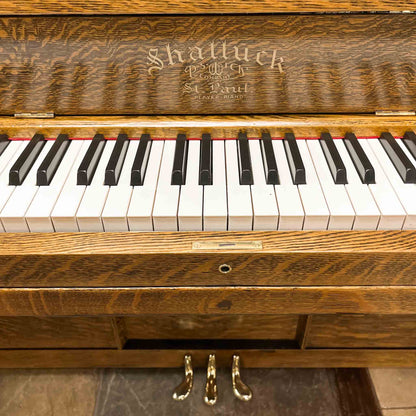 SOLD 1910 Shattuck Wood Finish Commissioned Upright Player Piano