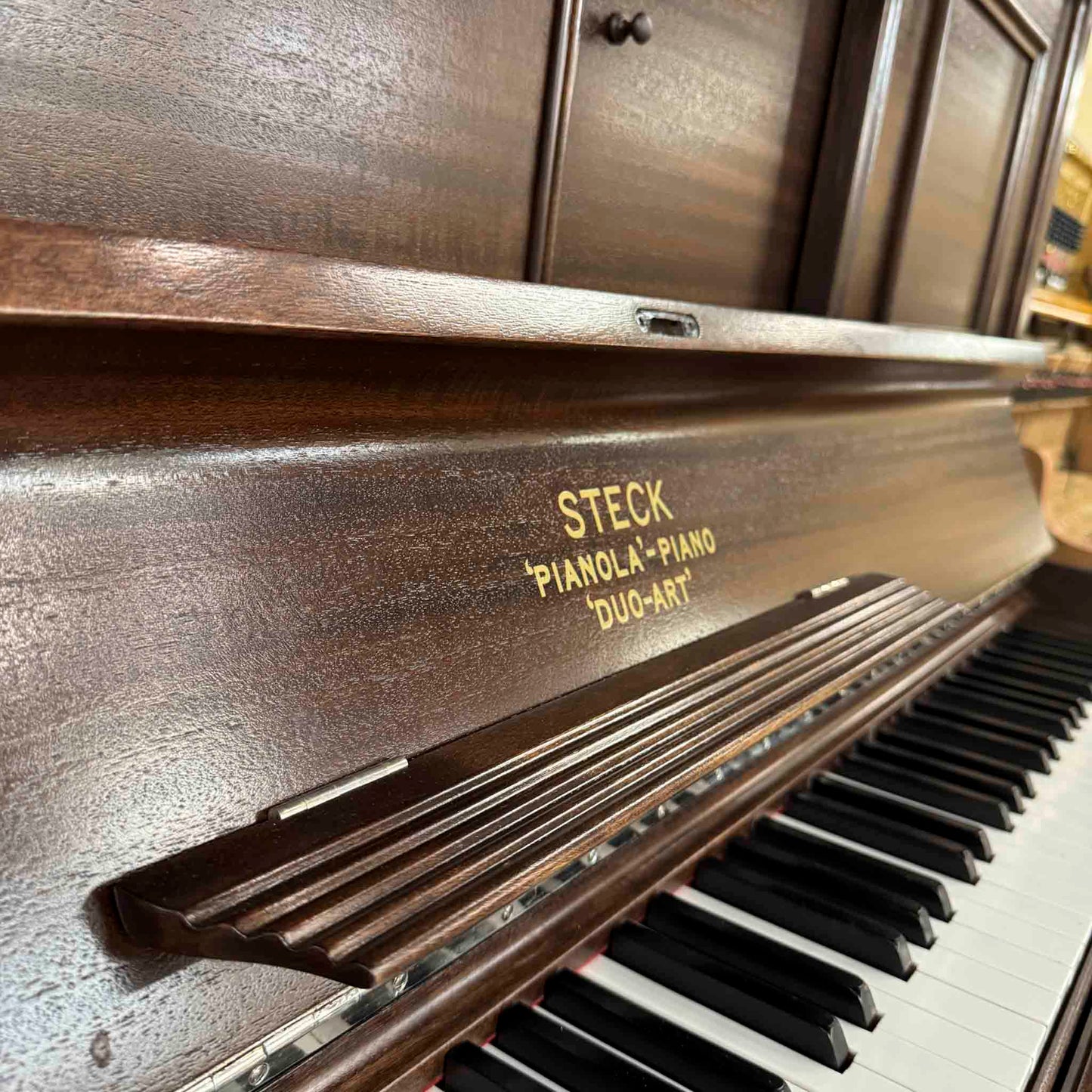 CURRENT SHOP WORK - 1931 Aeolian DuoArt Steck 55" Wood Finish Commissioned Upright Piano