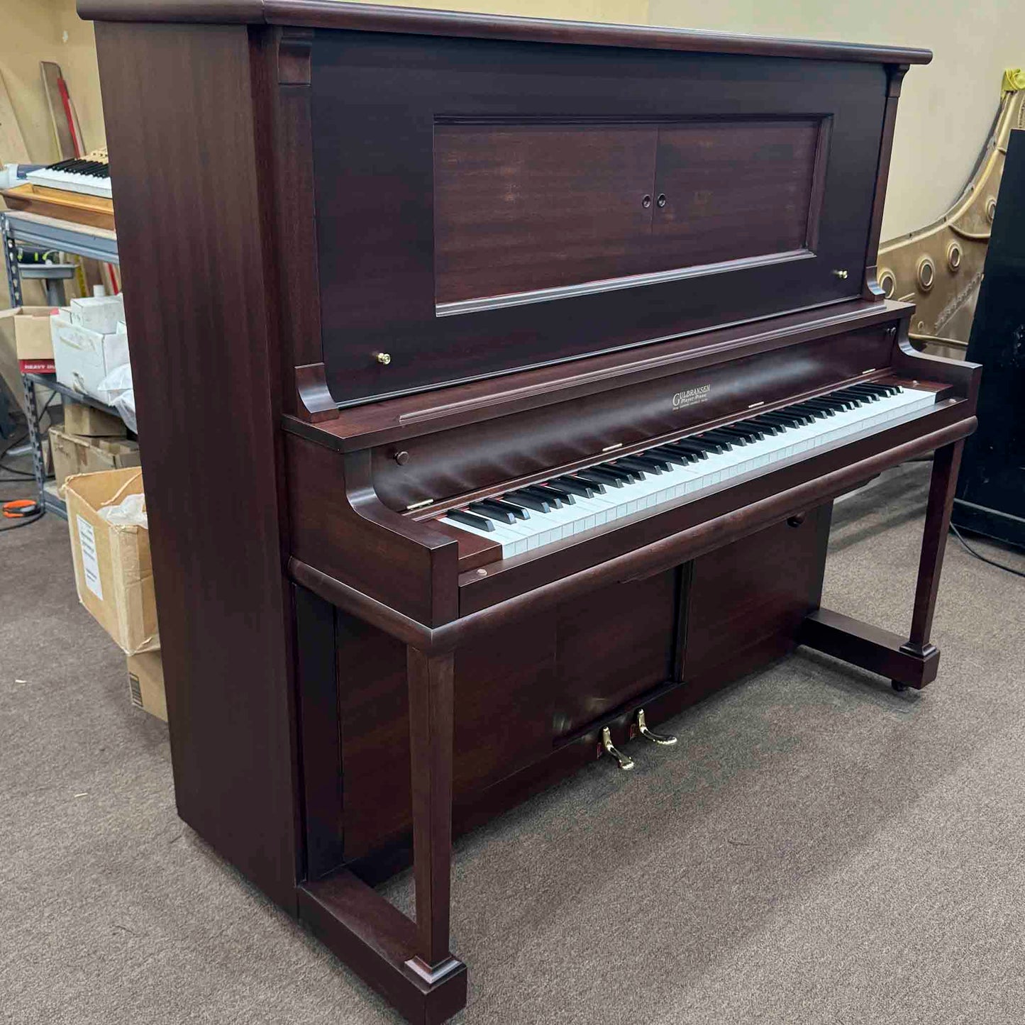 CURRENT SHOP WORK 1922 Gulbransen Wood Finish Commissioned Upright Vintage Player Piano