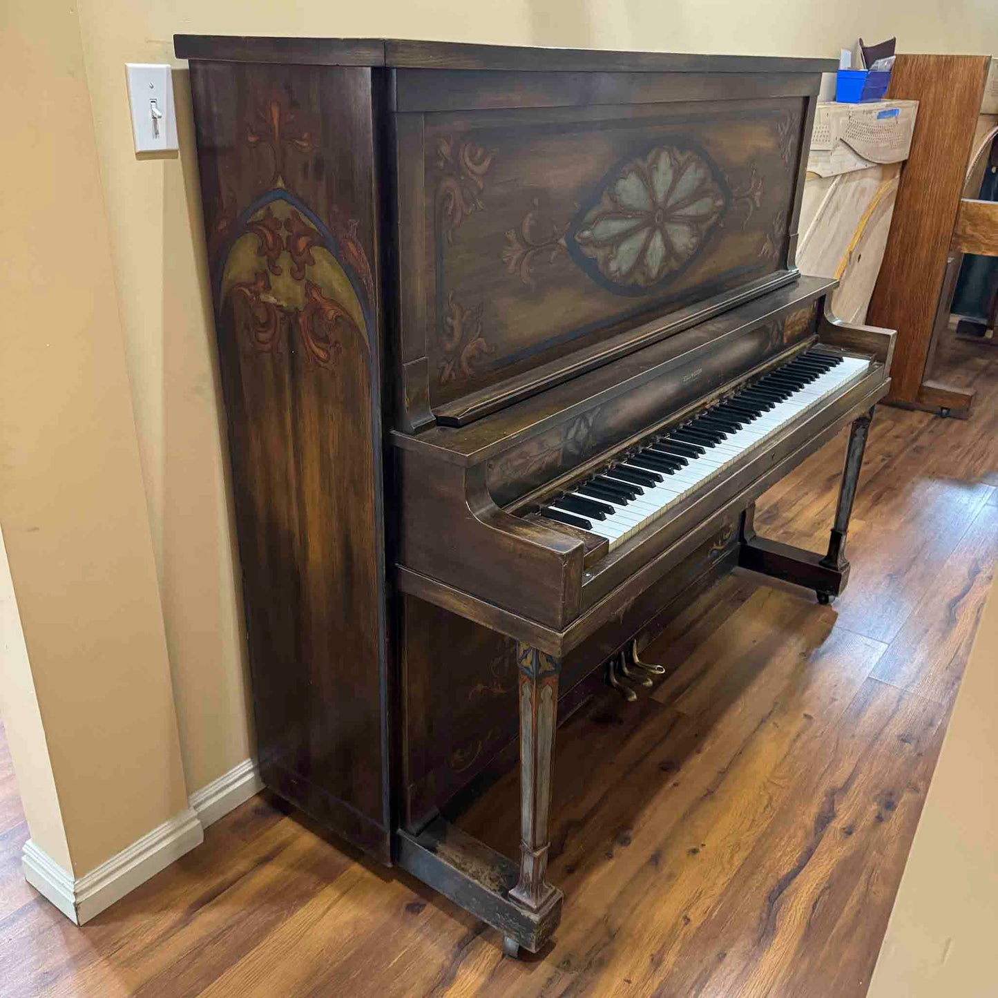 CURRENT SHOP WORK - 1926 Ellington 54" Wood Finish Commissioned Upright Piano
