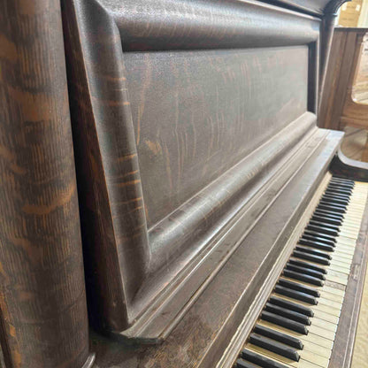 CURRENT SHOP WORK - 1909 Beckwith 58" Wood Finish Commissioned Upright Piano
