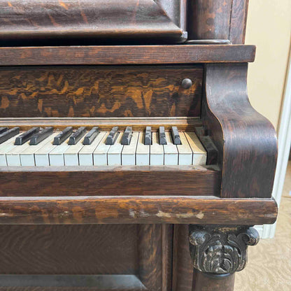 CURRENT SHOP WORK - 1909 Beckwith 58" Wood Finish Commissioned Upright Piano